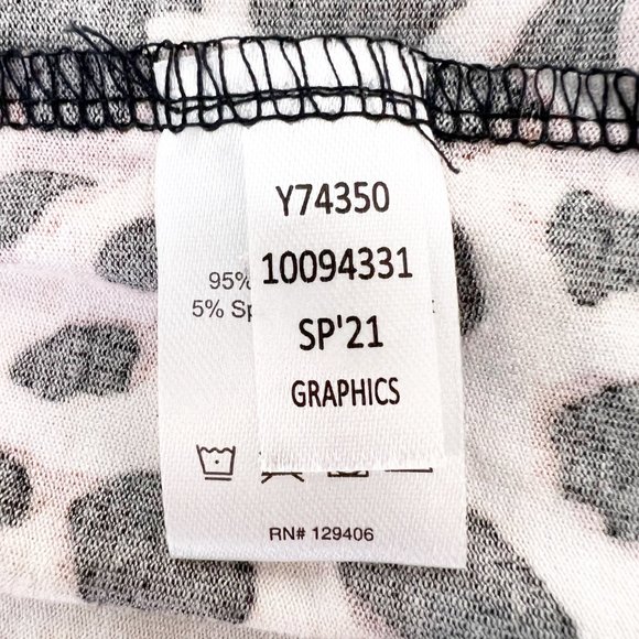 Venus Cold Shoulder V-Neck Short Sleeve Leopard Blouse XL - Picture 6 of 8